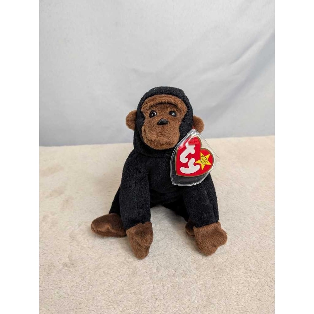 Ty Beanie Baby Congo Gorilla Plush Black Brown Style 4160 Rare 1996